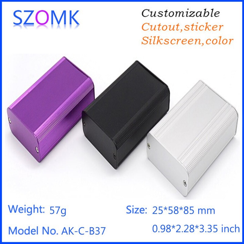 Szomk-전자 알루미늄 인클로저 1 개, 25x58x85mm, 압출 알루미늄 케이스, 무료 배송